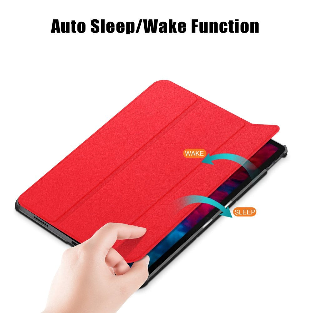 Lenovo Tab P11 Pro Tri-fold Flip Case w. Sleep / Wake-up Function - Red