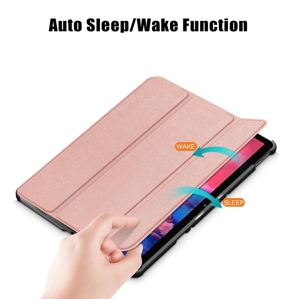 Lenovo Tab P11 / P11 (5G) / P11 Plus Tri-fold Flip Case with Sleep / Wake-Up Function - Rose Gold