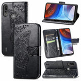 Motorola Moto E7 Power / E7i Power Leather Wallet Case - Butterfly - Black