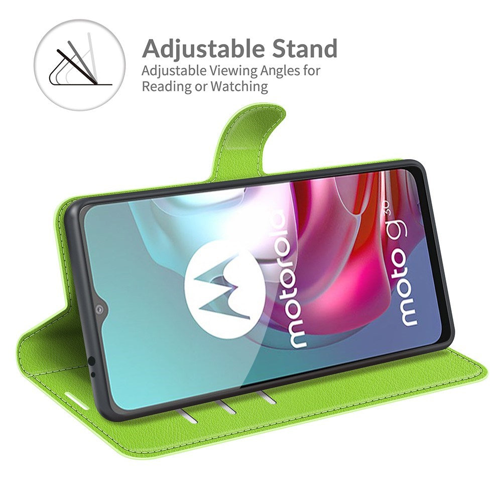 EIDERWOOD Motorola Moto G10 / G20 / G30 Faux Leather Flip Case with Cardholder & Stand Function - Green