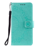 Motorola Moto G50 Leather Wallet Case - Mandala Print - Green