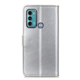 Motorola Moto G60 Leather Flip Case w. Wallet - Silver