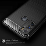 Motorola Moto G60 Carbon Fiber Flexible Plastic Case - Black