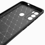 Motorola Moto G60 Carbon Fiber Flexible Plastic Case - Black