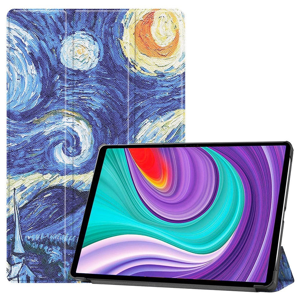 Lenovo Pad Pro Tri-Fold Leather Case - Oil Painting