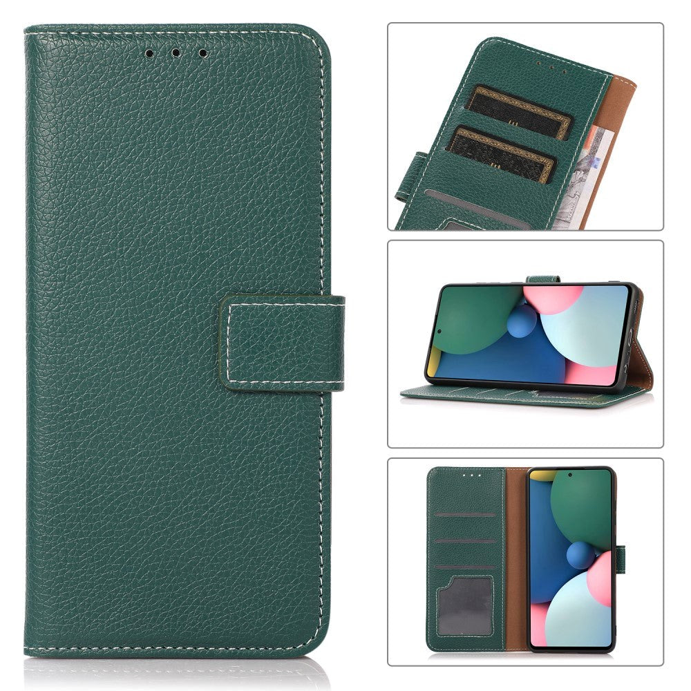 Motorola Moto G10 / G20 / G30 Litchi Leather Wallet Case - Green