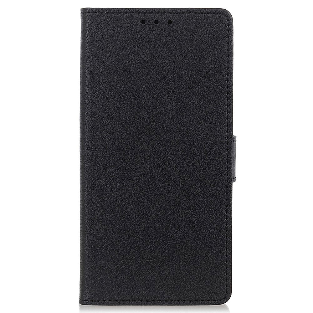 Motorola Edge 20 Lite Matte Leather Wallet Case & Magnetic Lock - Black