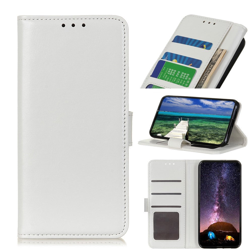 Motorola Edge 20 Pro Simple Leather Wallet Case - White