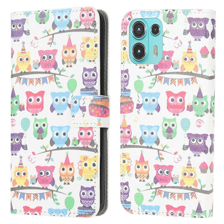 Motorola Edge 20 Lite Leather Wallet Case & Print - Owl