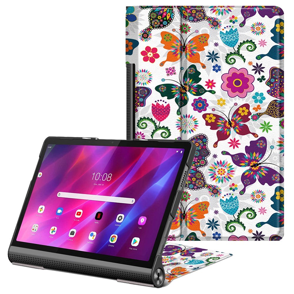 Lenovo Yoga Tab 11 Flip Case w. Standing Function - Butterflies & Flowers