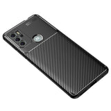 Motorola Moto G60s Brushed Carbon Fiber Flexible Plastic Case - Black