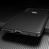 Motorola Moto G60s Brushed Carbon Fiber Flexible Plastic Case - Black