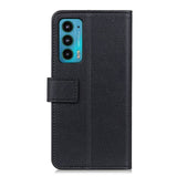 Motorola Edge 20 Matte Leather Wallet Case & Magnetic Lock - Black