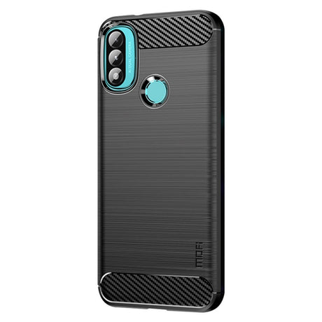 Motorola Moto E40 / E30 / E20 Mofi Brewed Carbon Fiber Flexible Plastic Case - Black