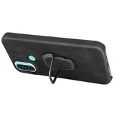 Motorola Moto E40 / E30 / E20 Leather Case w. Kickstand - Black