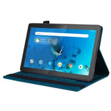 Lenovo Tab M10 FHD REL (TB-X605FC / LC) Leather Flip Case with Pen Holder & Card Holder - Blue