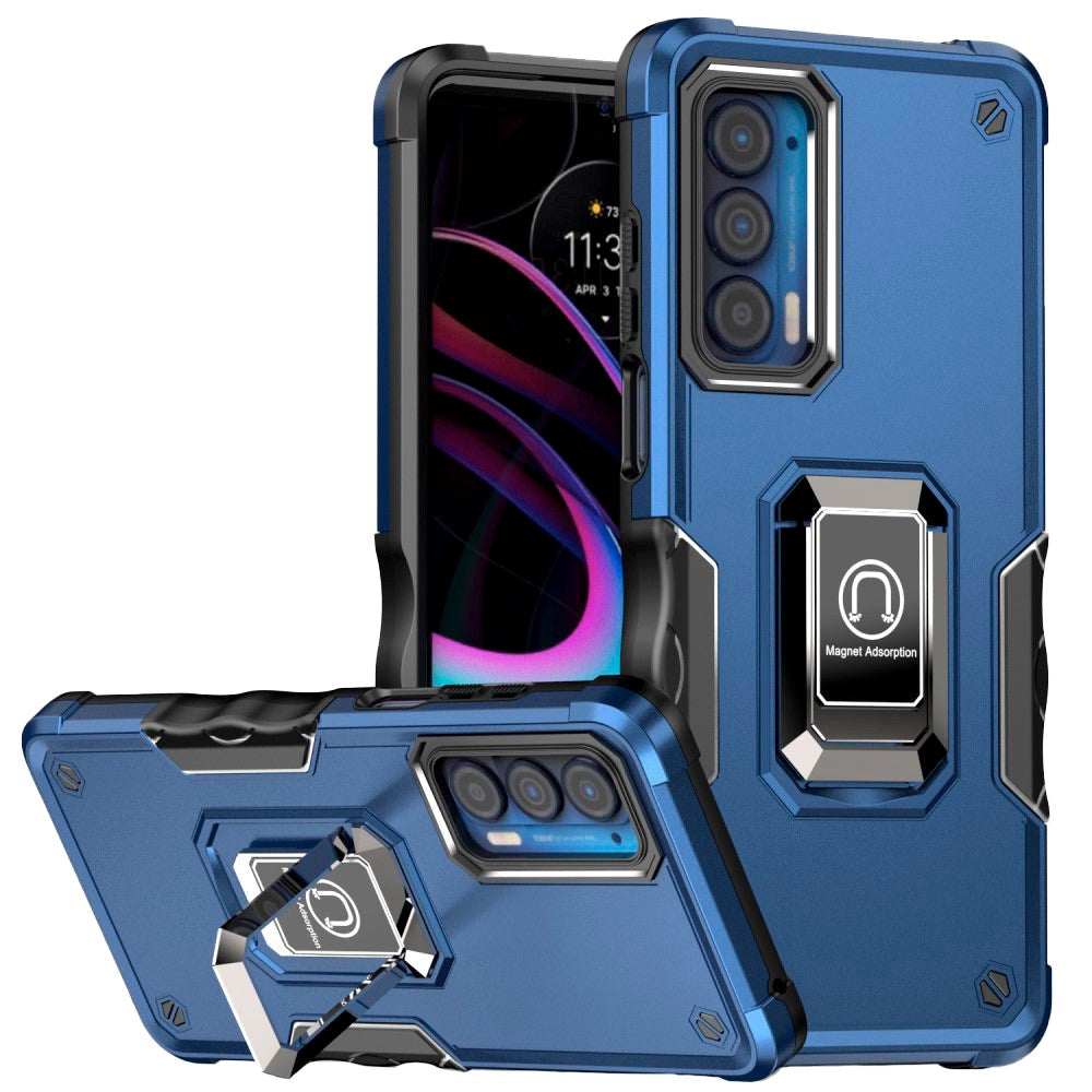 Motorola Edge 30 Pro Hybrid Case with Magnetic Kickstand - Blue