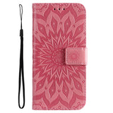 Motorola Edge 30 Pro Leather Case with Wallet and Strap - Mandala Print - Pink