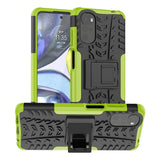 Motorola Moto G22 Cool Tyre Tough Case w. Stand - Black / Green