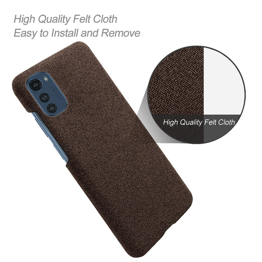 Motorola Moto E32 / E32s Fabric Plastic Case - Brown