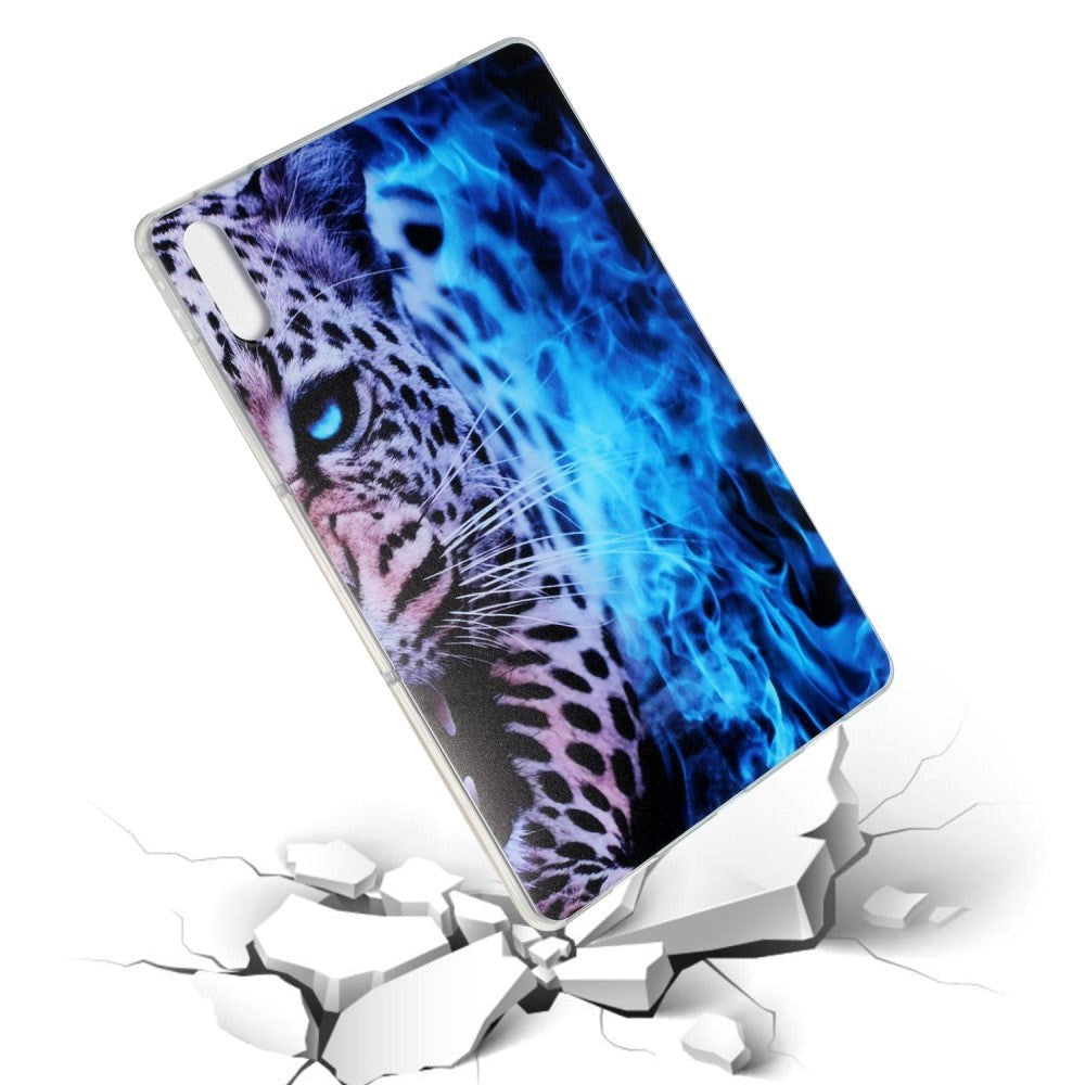 Lenovo Tab P11 Pro Back Case - Flexible Plastic - Blue Leopard