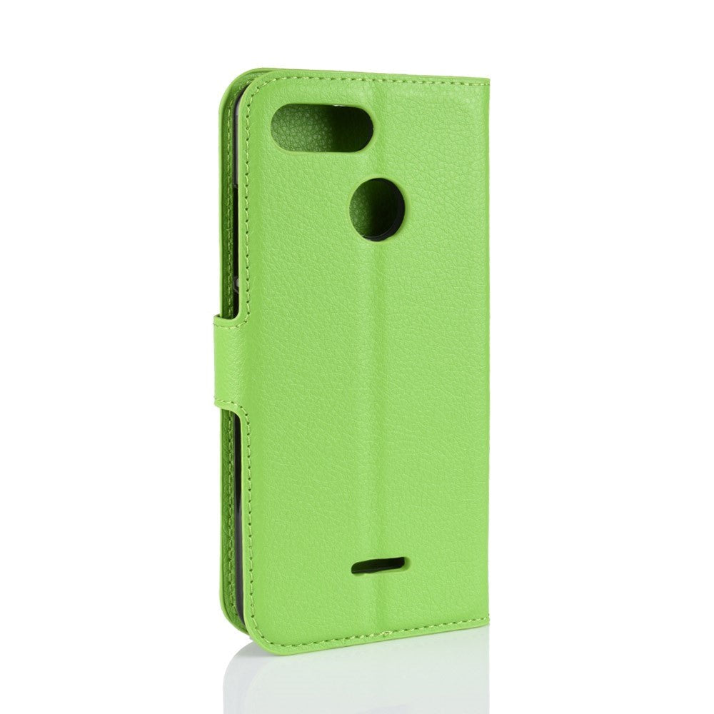 Xiaomi Redmi 6 Litchi Texture Leather Stand Wallet Case Green