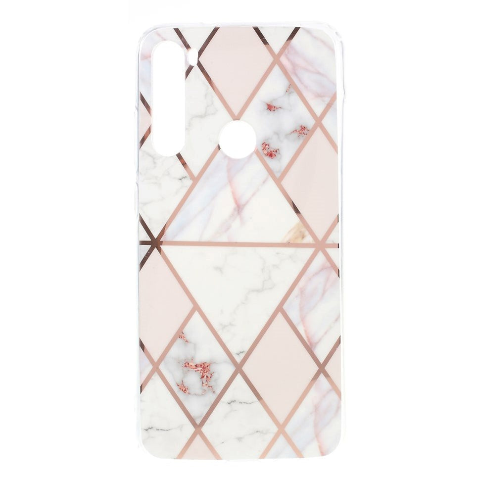 Xiaomi Redmi Note 8 Plastic Case - Pink / White Marble