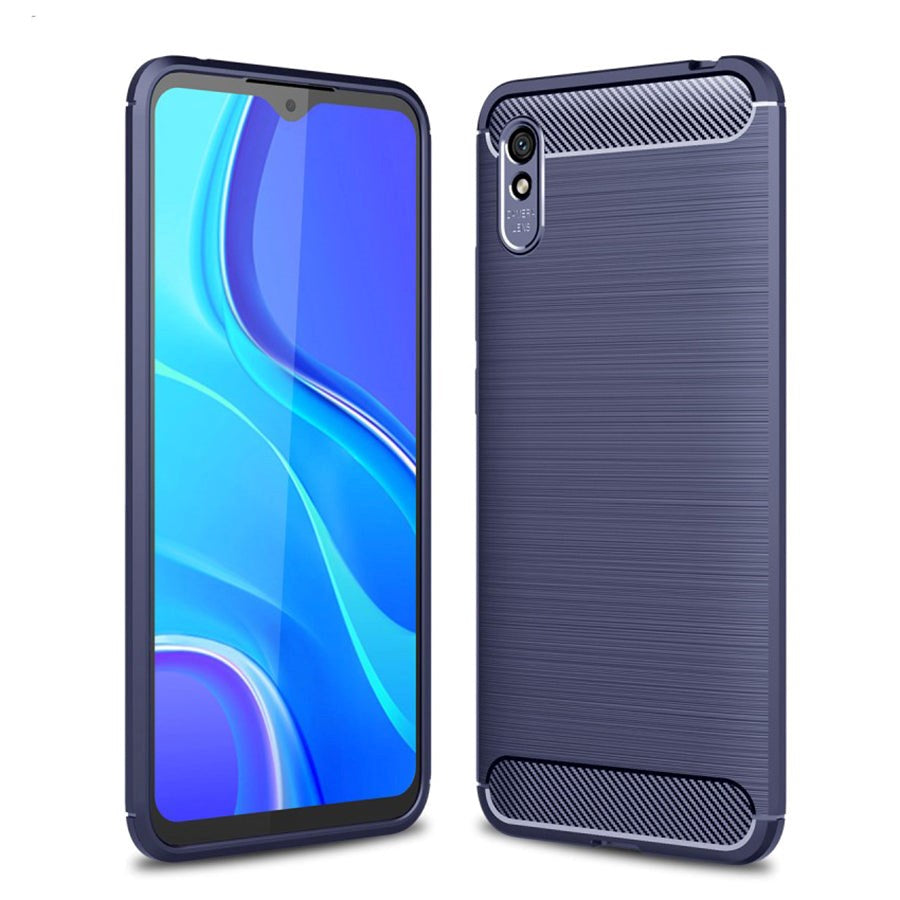 Xiaomi Redmi 9A / 9AT Brushed Carbon Fiber Texture Case - Blue