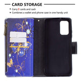 Xiaomi Poco M3 Leather Case w. Large Wallet - Purple Butterfly