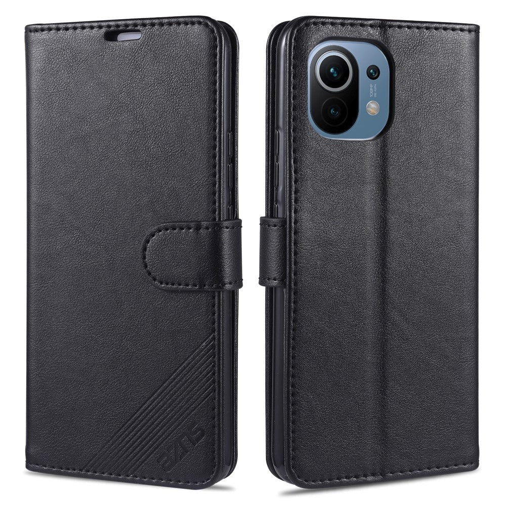 Xiaomi Mi 11 AZNS Leather Wallet Case - Black