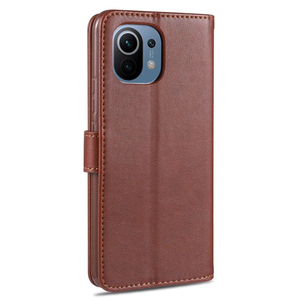 Xiaomi Mi 11 AZNS Leather Wallet Case - Brown