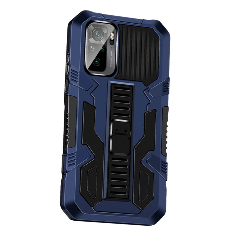 Xiaomi Poco M5S / Redmi Note 10S Tough Case w. Discreet Kickstand - Black / Blue