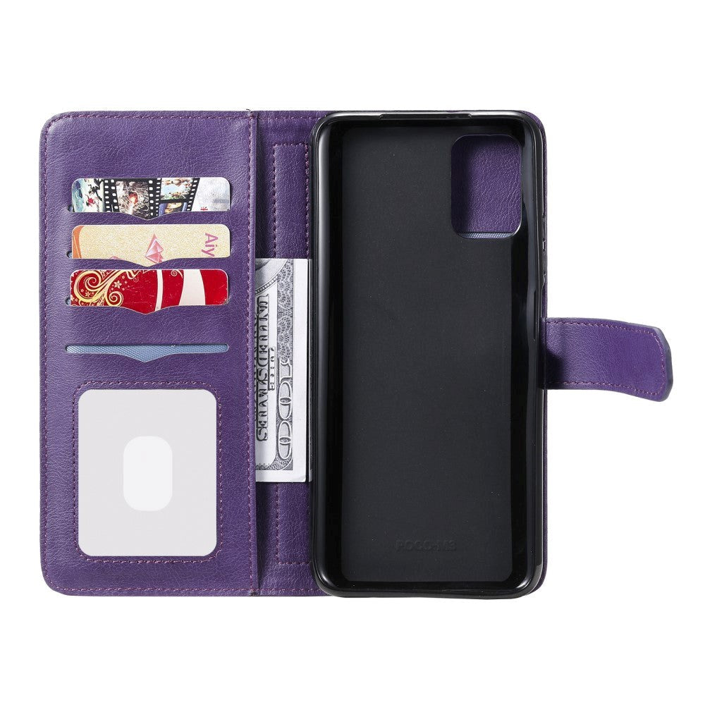 Xiaomi Poco M3 Flip Leather Case w. Extra Card Holder - Purple