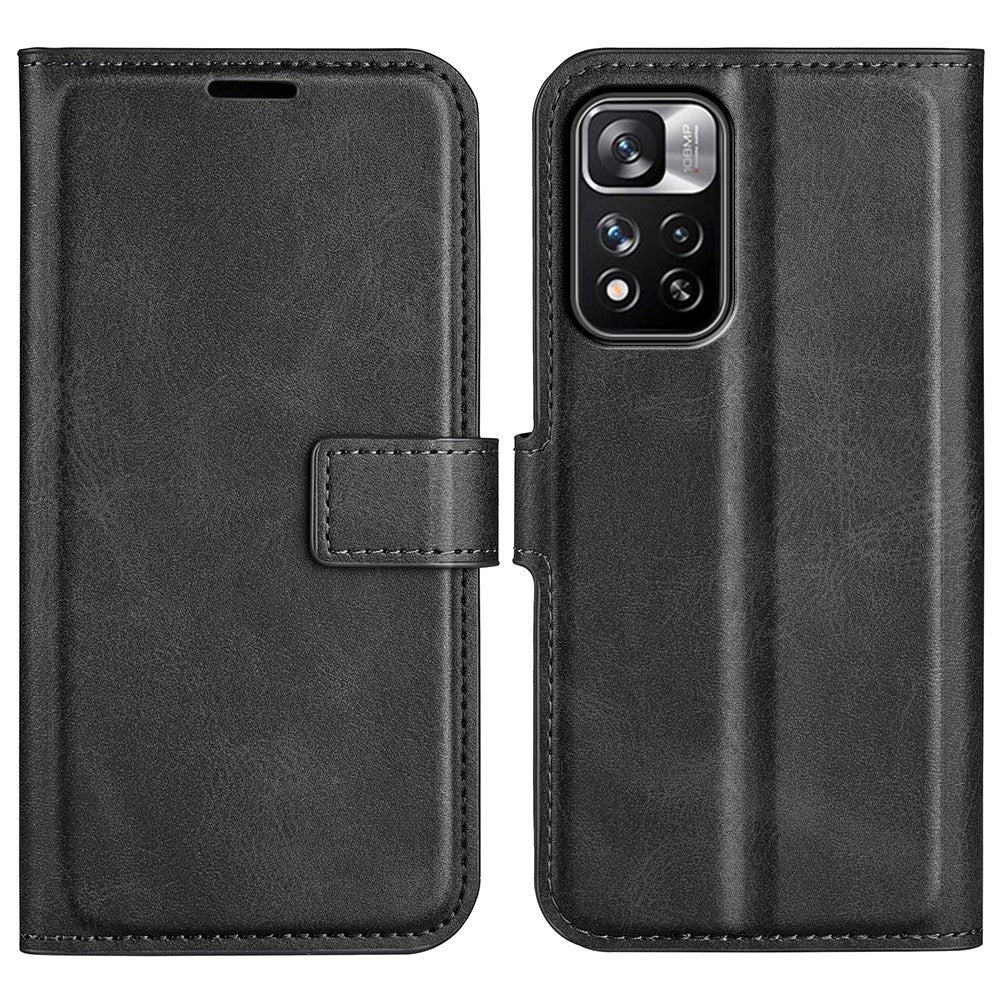 Xiaomi Redmi Note 11 Pro+ (Plus) Leather Case w. Card Holder & Magnetic Closure - Black