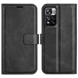 Xiaomi Redmi Note 11 Pro+ (Plus) Leather Case w. Card Holder & Magnetic Closure - Black