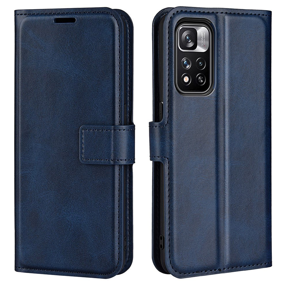 Xiaomi Redmi Note 11 Pro+ (Plus) Leather Case w. Card Holder & Magnetic Closure - Blue