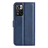 Xiaomi Redmi Note 11 Pro+ (Plus) Leather Case w. Card Holder & Magnetic Closure - Blue