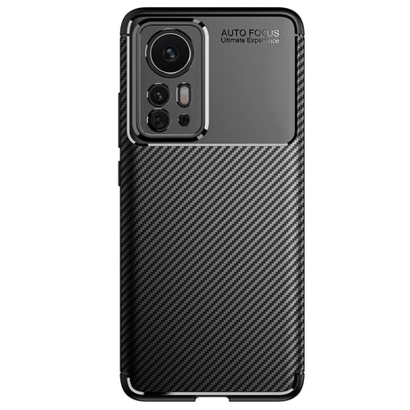 Xiaomi 12 Pro Carbon Fiber Flexible Plastic Case - Black