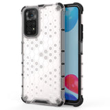 Xiaomi Redmi Note 11 / 11S Honeycomb Pattern Hybrid Case - Transparent / Grey