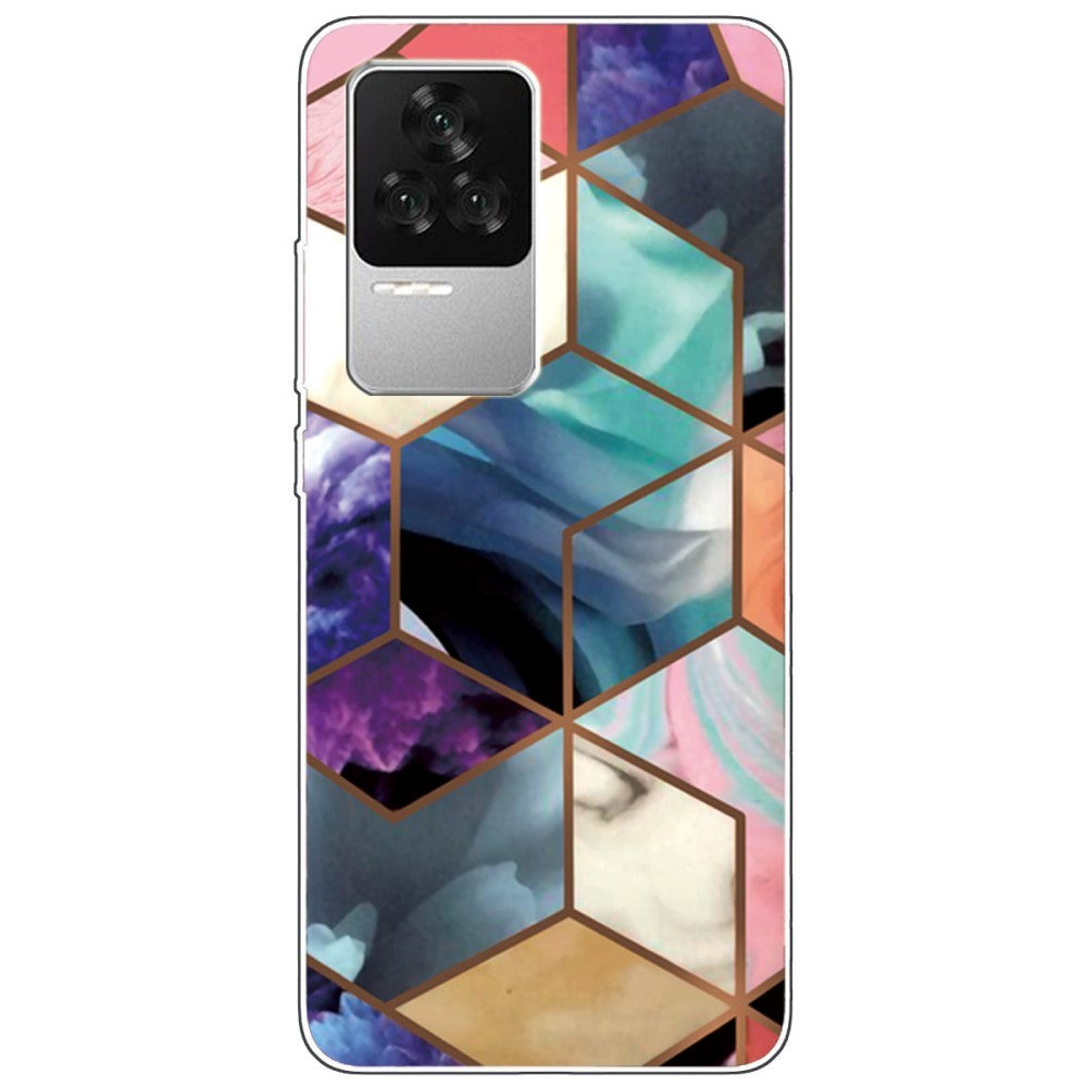 Xiaomi Poco F4 Flexible Plastic Case - Colorful Marble