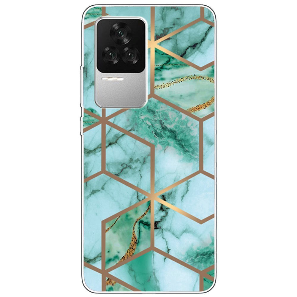 Xiaomi Poco F4 Flexible Plastic Case - Green Marble