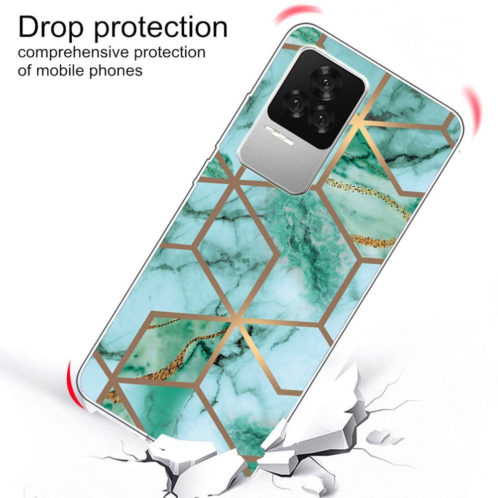 Xiaomi Poco F4 Flexible Plastic Case - Green Marble