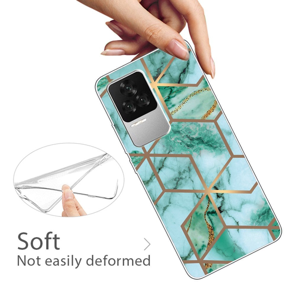 Xiaomi Poco F4 Flexible Plastic Case - Green Marble