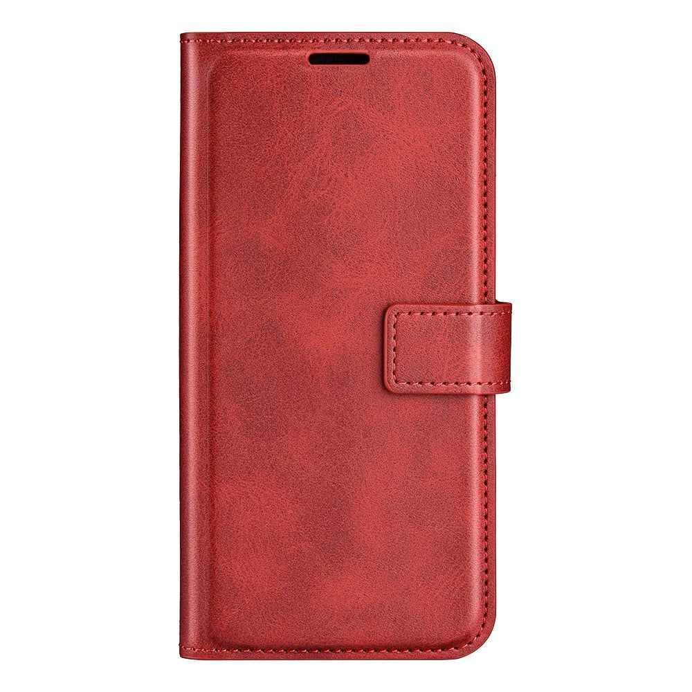 Xiaomi Redmi Note 10 5G Leather Case w. Card Holder & Magnetic Closure - Red