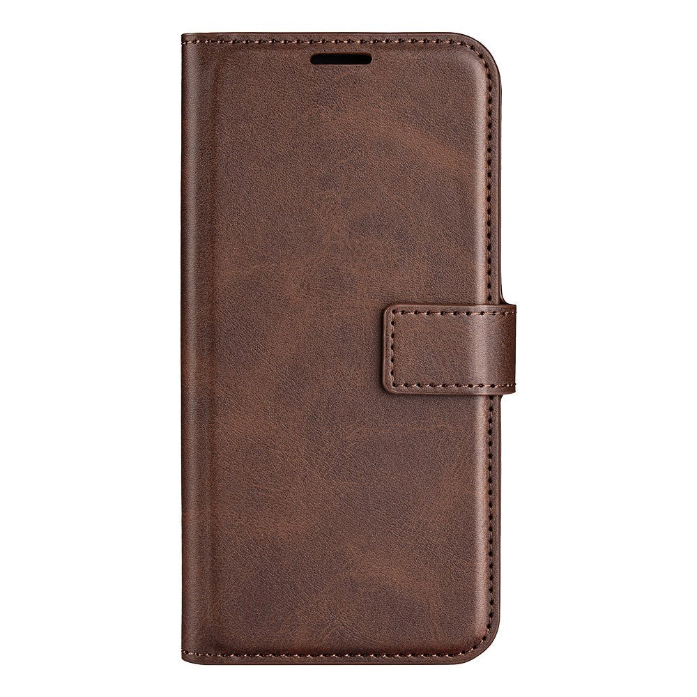 Xiaomi Redmi Note 10 5G Leather Case w. Card Holder & Magnetic Closure - Dark Brown