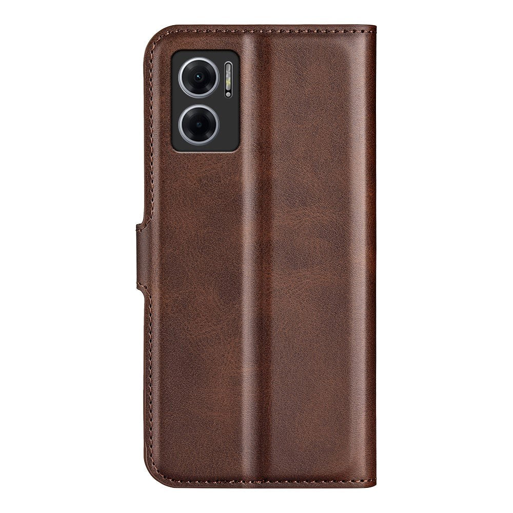 Xiaomi Redmi Note 10 5G Leather Case w. Card Holder & Magnetic Closure - Dark Brown