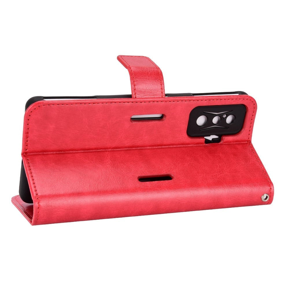 Xiaomi Poco F4 GT Leather Flip Case w. Stand & Wallet - Red