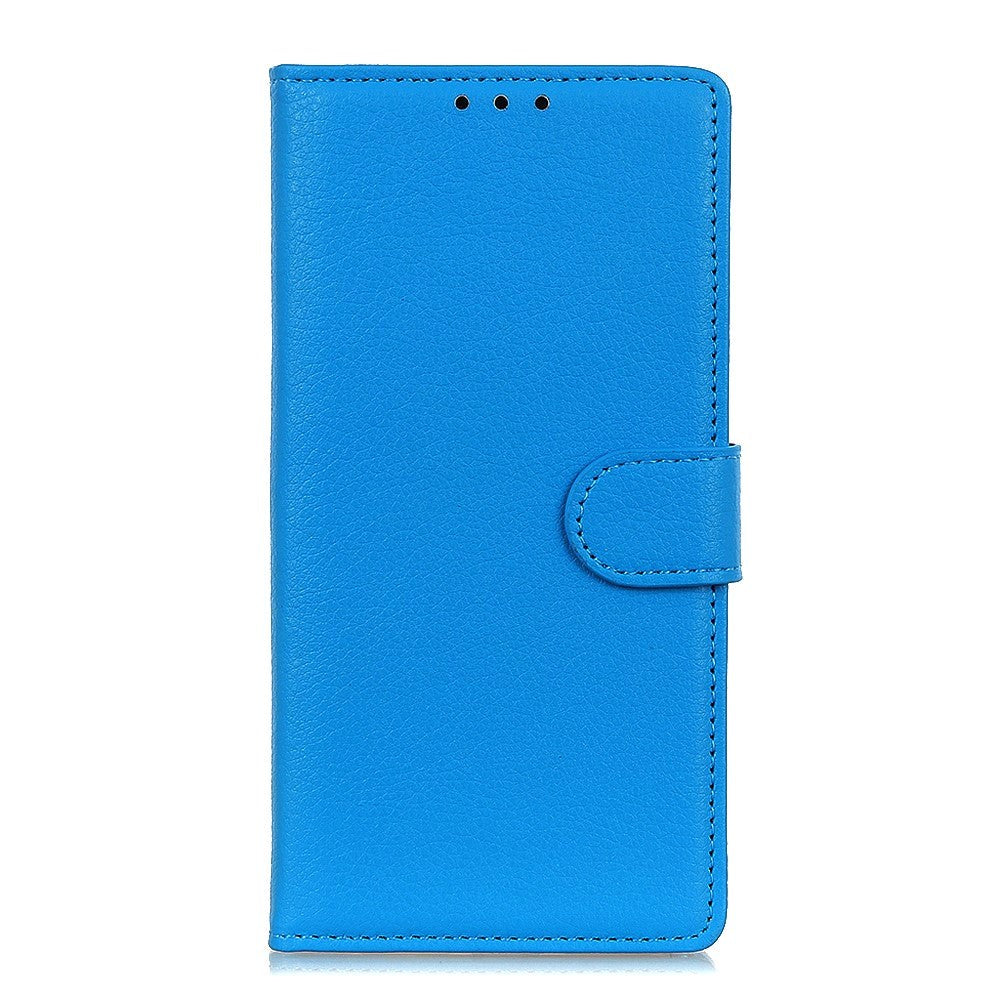 Alcatel 1S (2020) Litchi Leather Wallet Case - Blue