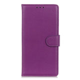 Alcatel 1S (2020) Litchi Leather Wallet Case - Purple