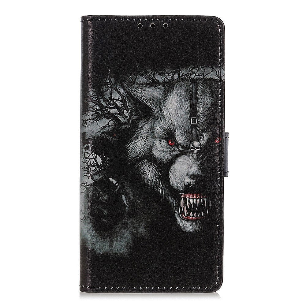 Alcatel 1S (2020) Leather Wallet Case Dangerous Wolf